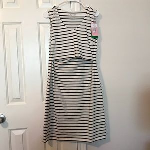 Boob Design Maternity/Nursing Striped Dress Medium